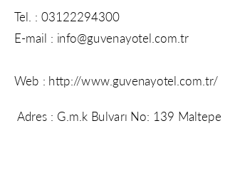 Gvenay Business Hotel iletiim bilgileri